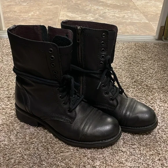 Steve Madden Shoes Steve Madden Tropa Black Boots Zip Up